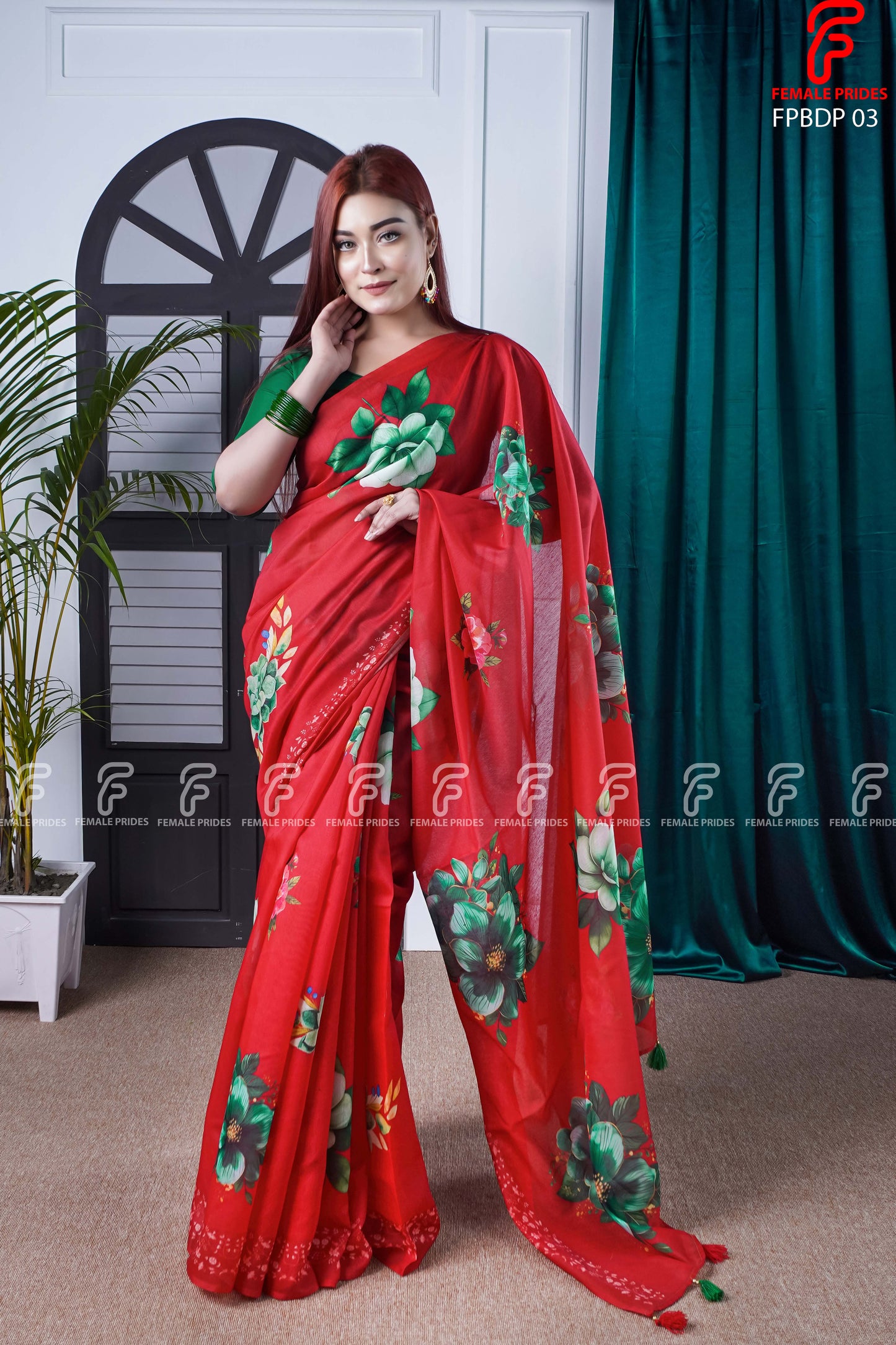 চমৎকার ডিজাইনের প্রিমিয়াম সফট সিল্ক শাড়ি-FPBDP03