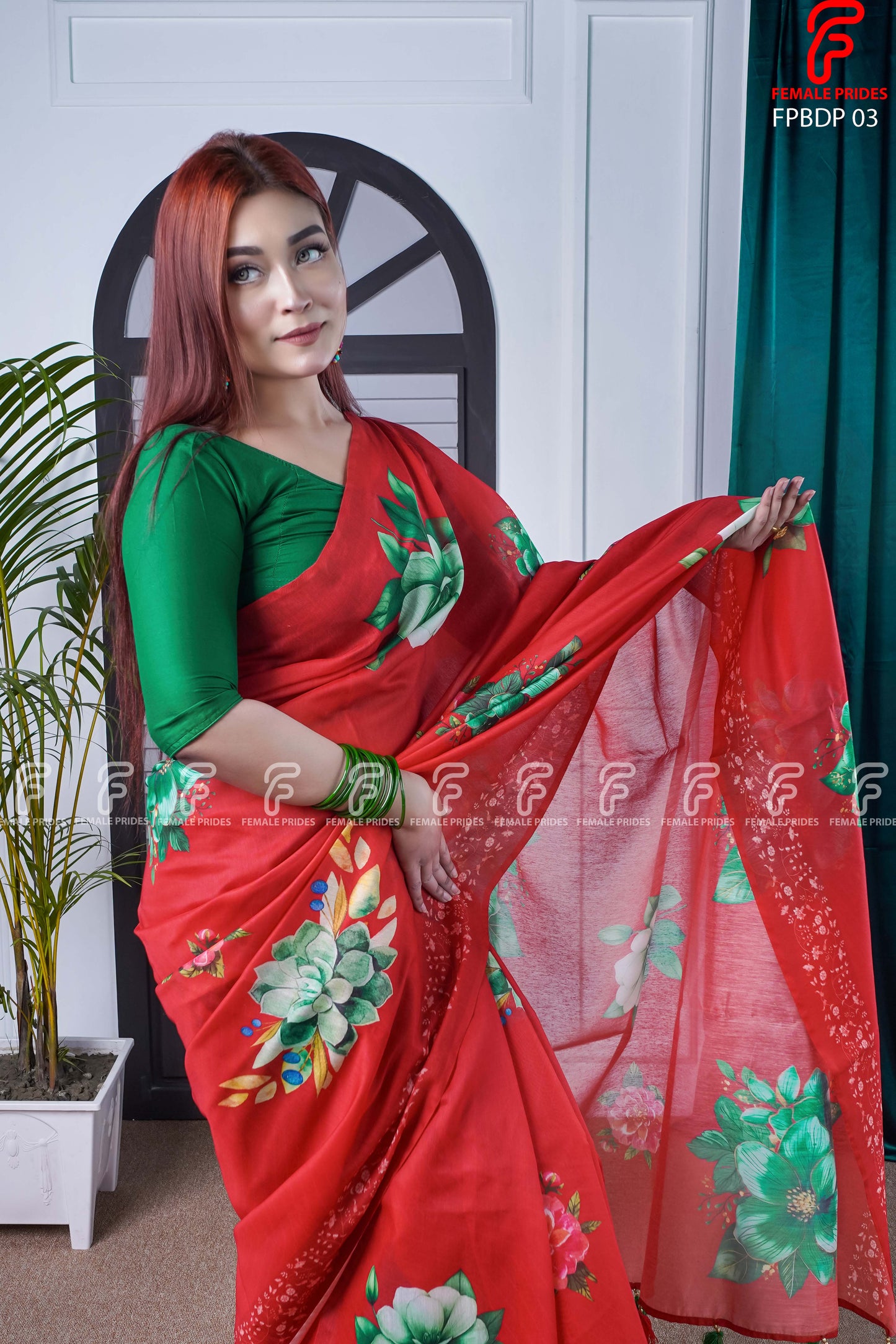 চমৎকার ডিজাইনের প্রিমিয়াম সফট সিল্ক শাড়ি-FPBDP03