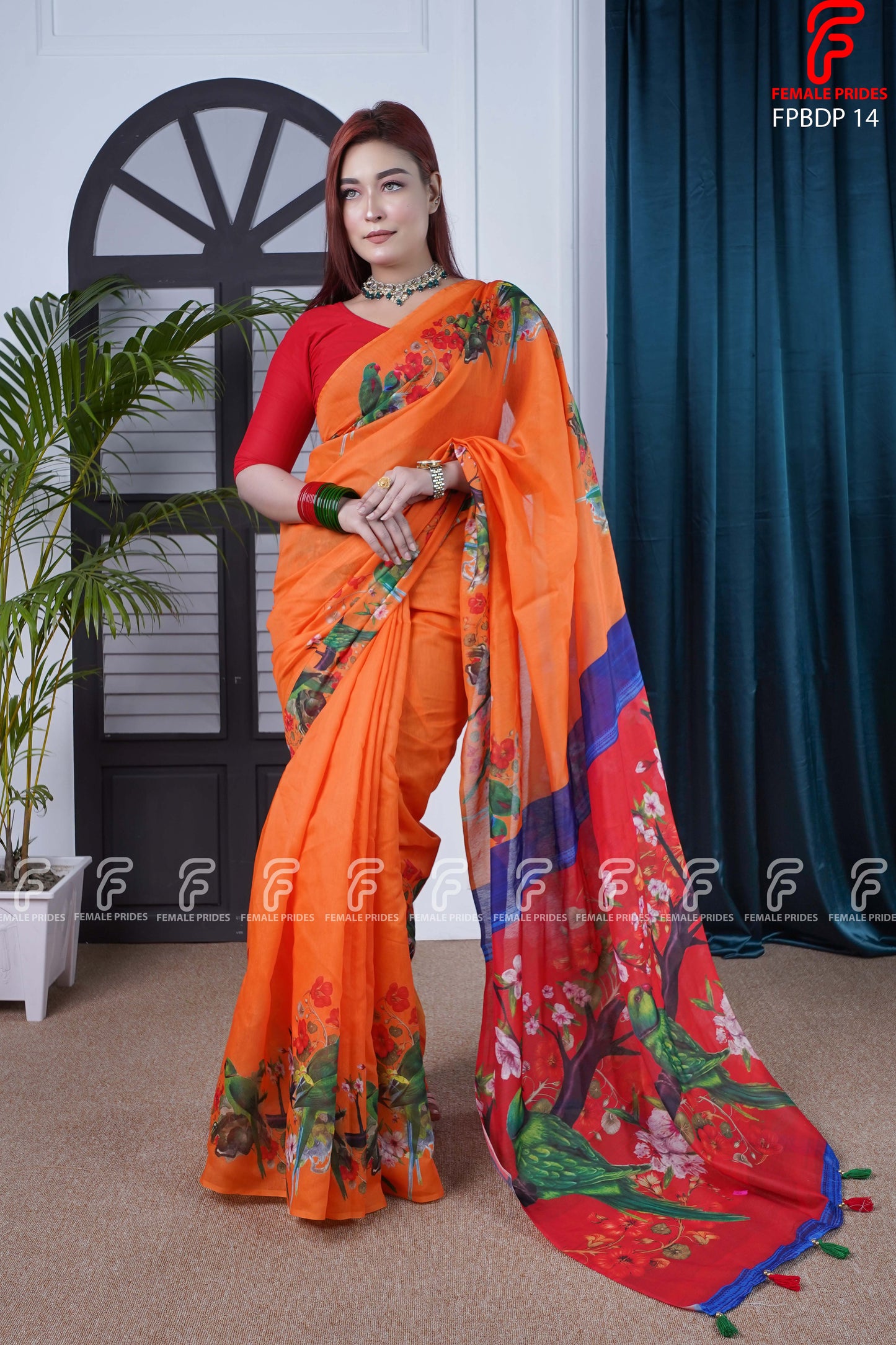 চমৎকার ডিজাইনের প্রিমিয়াম সফট সিল্ক শাড়ি-FPBDP14