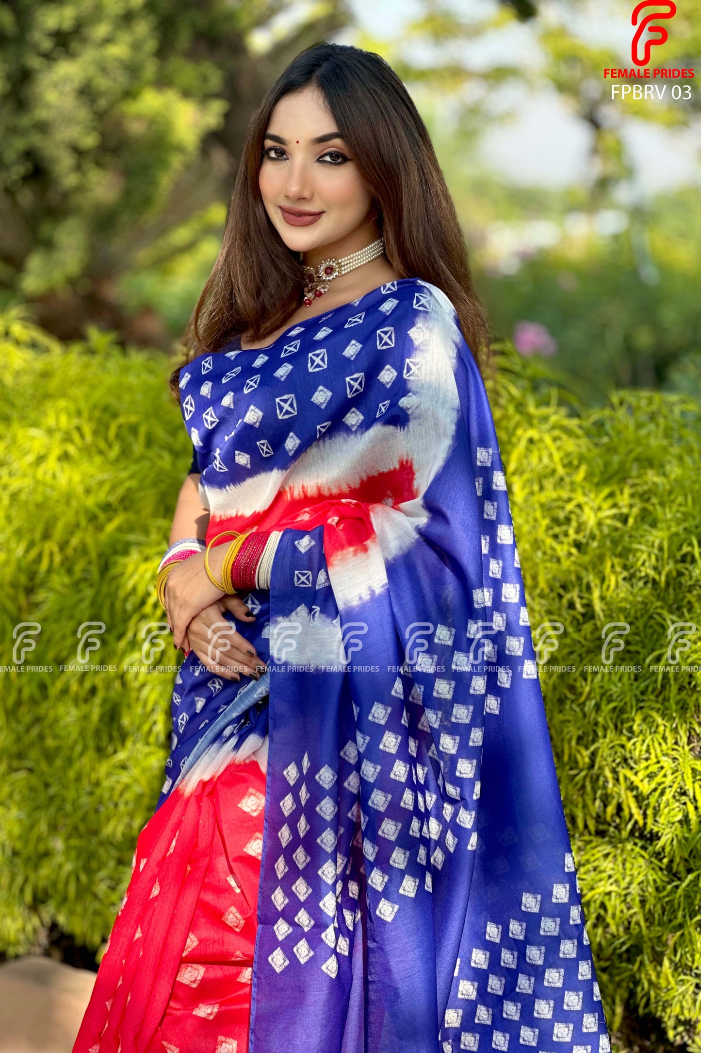 চমৎকার ডিজাইনের প্রিমিয়াম সফট সিল্ক শাড়ি-FPBRB03