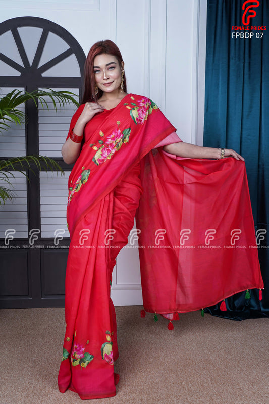 চমৎকার ডিজাইনের প্রিমিয়াম সফট সিল্ক শাড়ি-FPBDP07