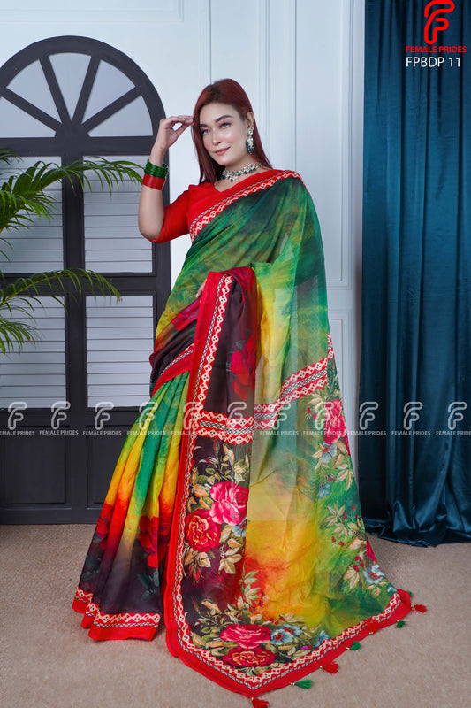 চমৎকার ডিজাইনের প্রিমিয়াম সফট সিল্ক শাড়ি-FPBDP11