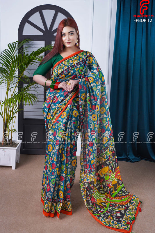চমৎকার ডিজাইনের প্রিমিয়াম সফট সিল্ক শাড়ি-FPBDP12