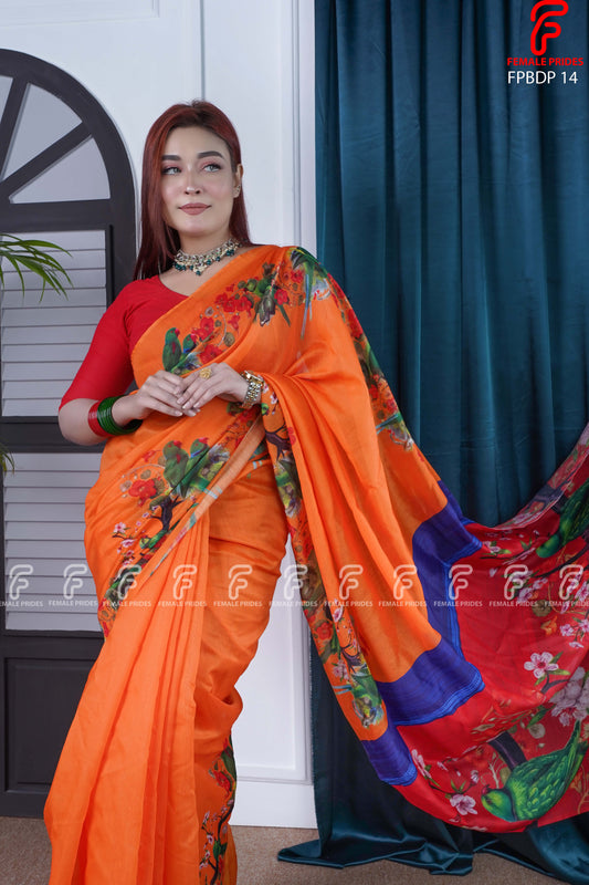 চমৎকার ডিজাইনের প্রিমিয়াম সফট সিল্ক শাড়ি-FPBDP14