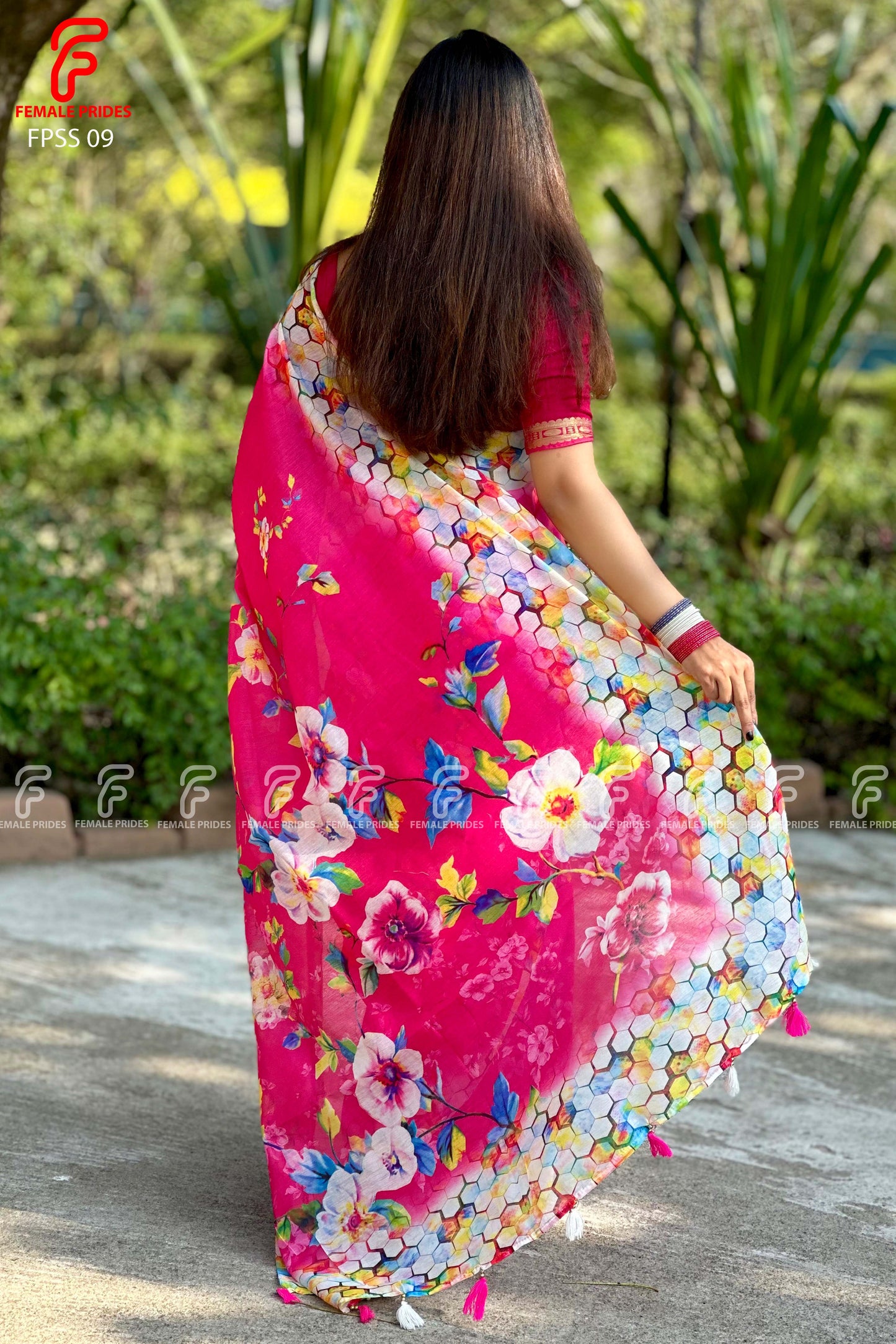 চমৎকার ডিজাইনের চান্দেরি সিল্ক শাড়ি-FPSS09